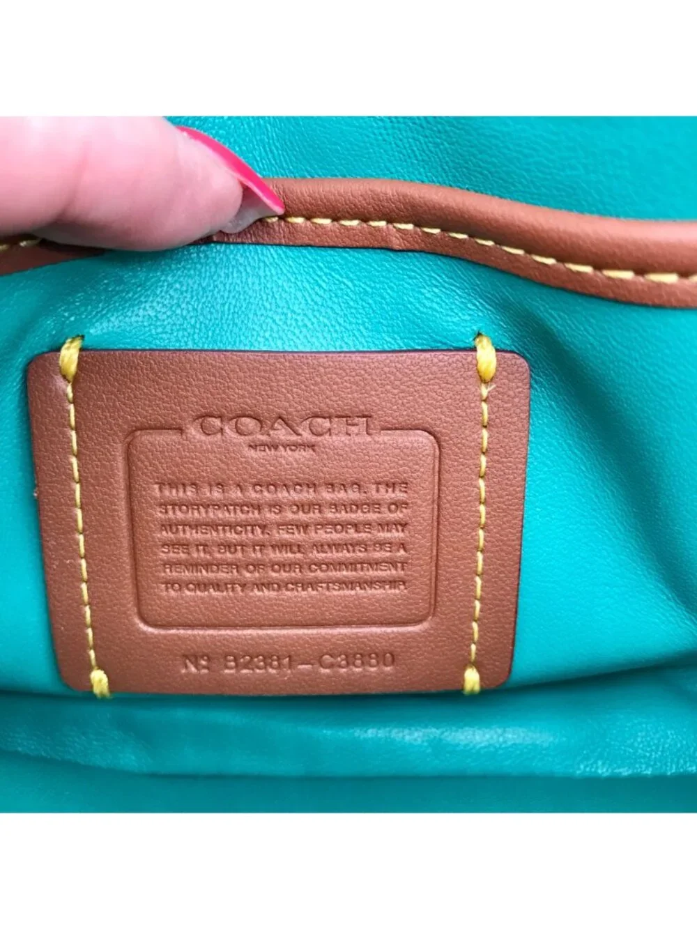 Coach Teal Leather Tabby 18 Pillow Shoulder Bag C3880